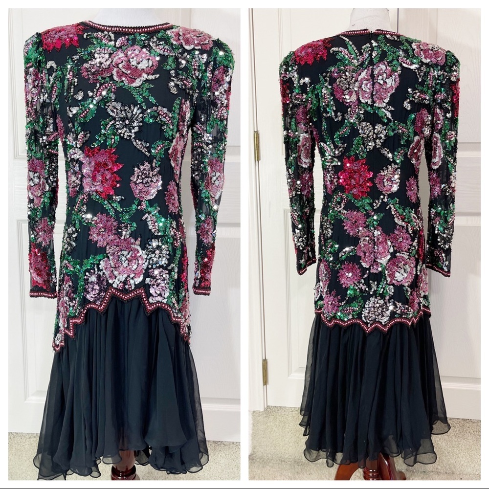 Vintage Black Tie by He-Ro Industries sequin dress
